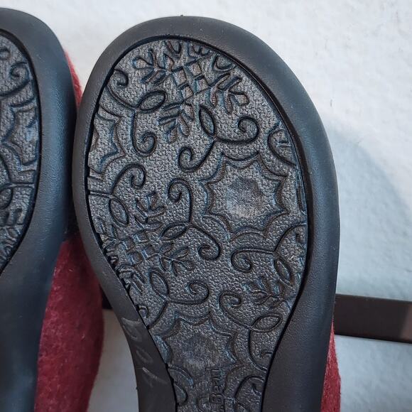 LL Bean Daybreak Scuffs Women's Cat Slippers Shoes Size 7 Red Wool Felt - Picture 7 of 9